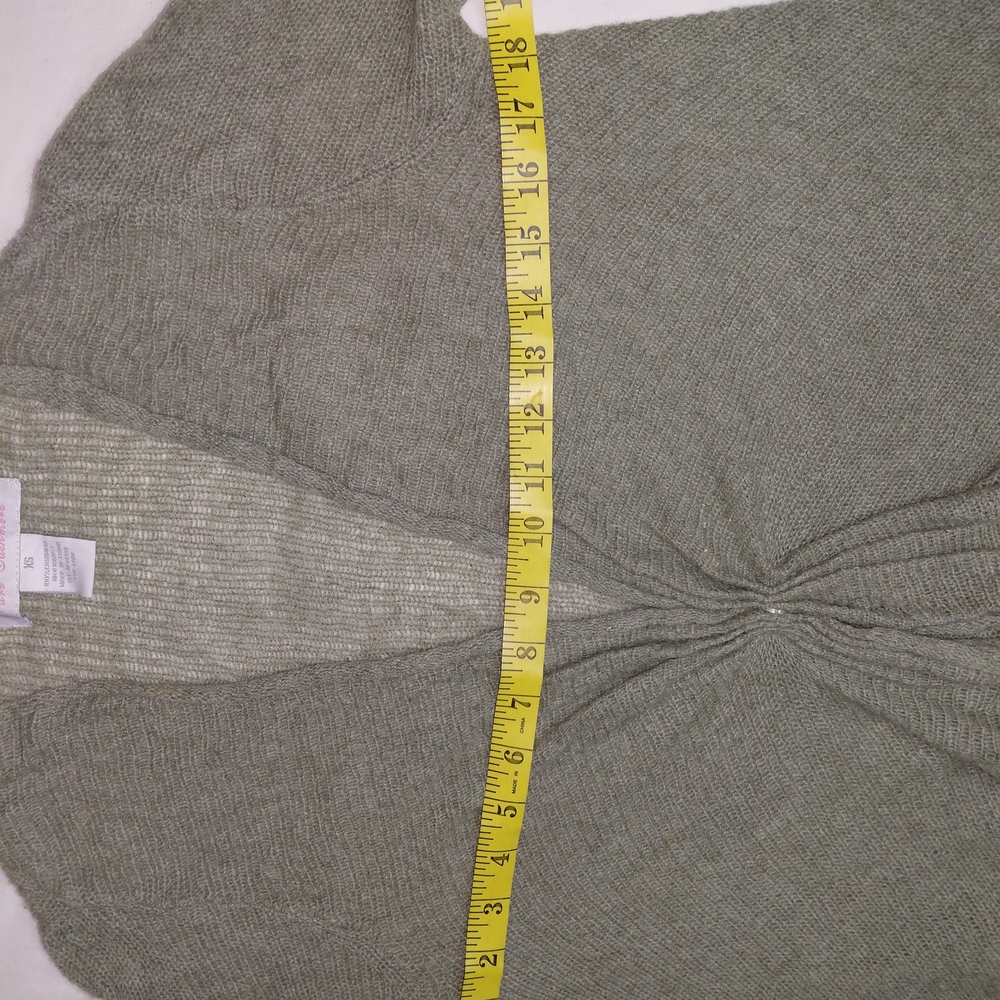 Design History Sage Green Asimetric Cardigan Sz XS 100% Cashmere - Picture 7 of 10